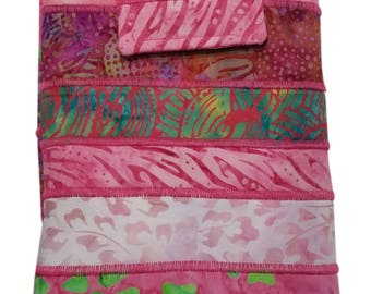 Nook or Kindle Fire Ipad Mini Sleeve in Pink Batik Fabrics Back to School