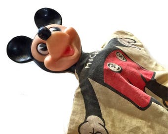 MICKEY MOUSE puppet vintage Gund mid century toy Walt Disney Productions hand puppet vintage toy