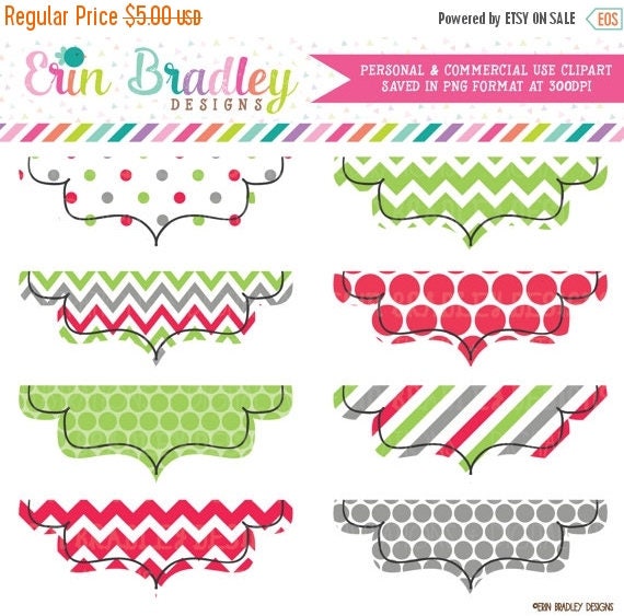 50% OFF SALE Christmas Labels Clipart Commercial Use Clip Art Graphics Red Green & Gray Polka Dots Chevron Striped Tags Il_570xn