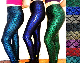 Mermaid Leggings Dragon Fishscale Halloween Costume You Choose Color