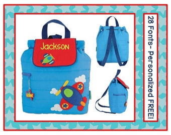 28 Fonts- Personalized Toddler AIRPLANE Quilted Backpack- Preschool/ Day Care/ Diaper Bag