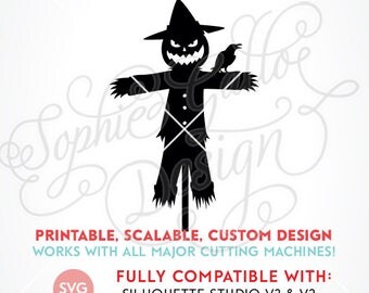 Halloween Scarecrow SVG DXF PNG digital download files for Silhouette Cricut vector clip art graphics Vinyl Cutting Machine Screen Printing