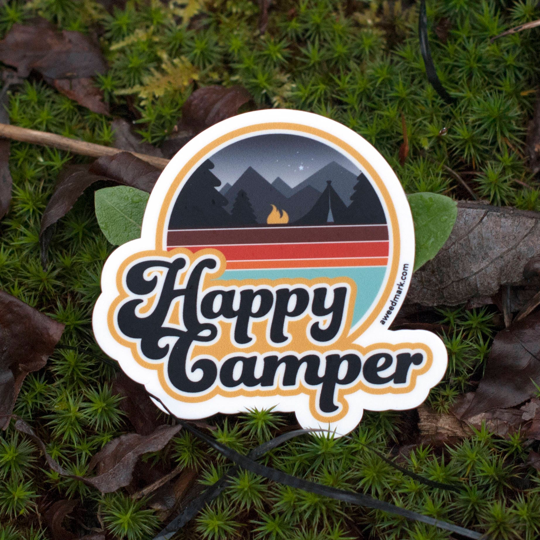 HAPPY CAMPER Outdoorsy Stickers, Camplife, Campfire, Outdoorsy