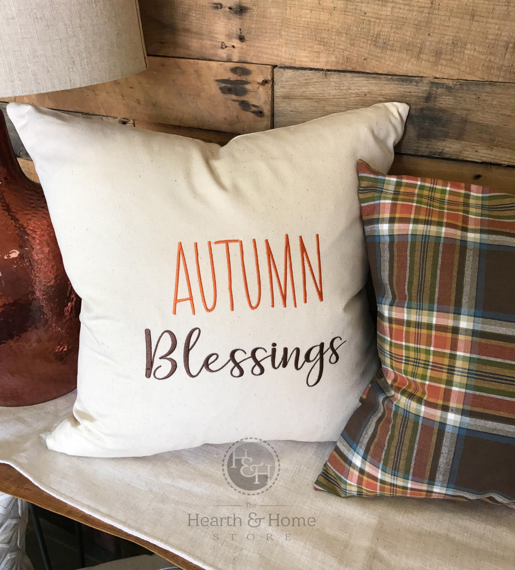 Fall Farmhouse Autumn Blessings Pillow Cover Fall Pillow
