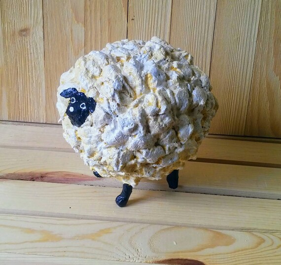 Paper Mache Recycle Art Sheep