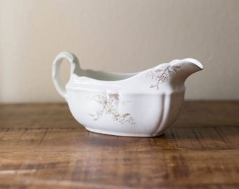 Vintage Alfred Meakin Blossom Gravy Boat - 1875-1895