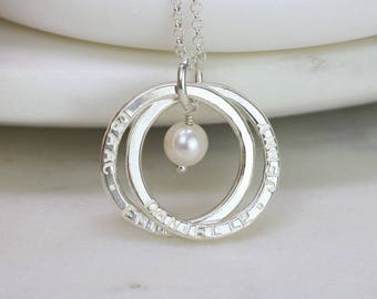 Necklace with childrens names, mothers necklace birthstone, gift for wife necklace with meaning, anniversary gift- Lilia