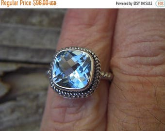 ON SALE Beautiful sky blue topaz ring in sterling silver