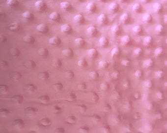 30" of baby light pink minky dot fabric