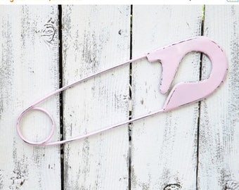 ON SALE Large Safety Pin~Pink~Baby Shower~Safety Pin Wall Decor~Nursery Wall Decor