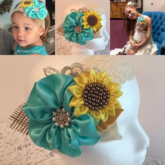 Sunflower Headband Flower Girl Sunflower Headband Flower