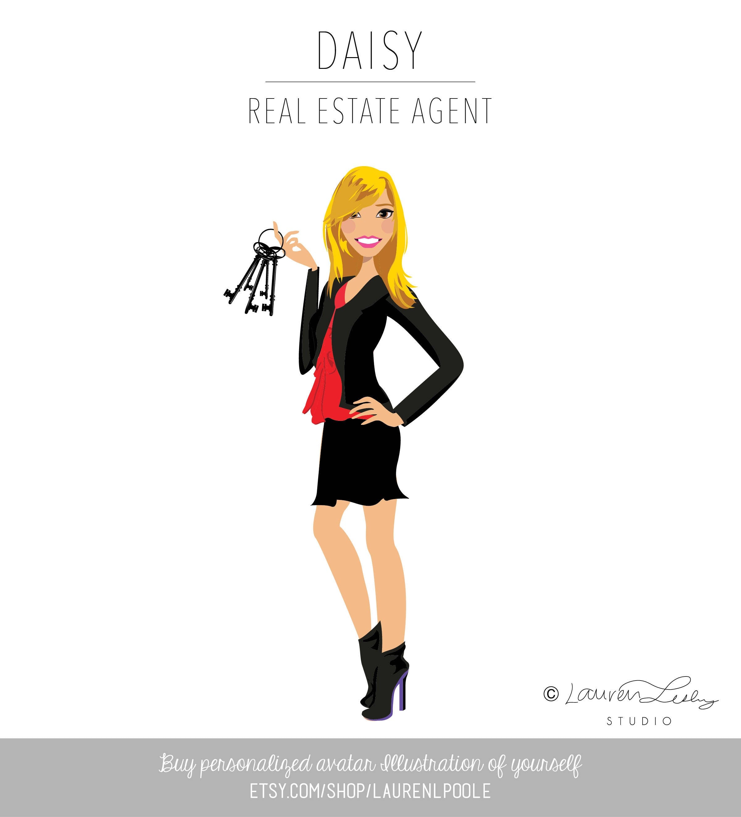 Real Estate Agent Avatar Realtor Clip Art Illustration