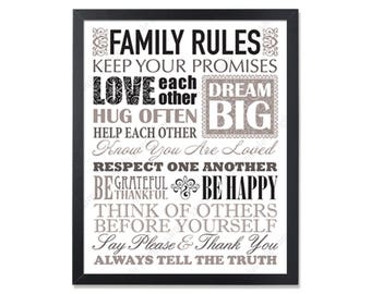 Colorful Christian Family Rules Poster 18x24 3