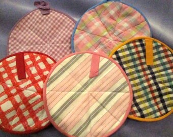 5 Hand Made Vintage Pot Holders