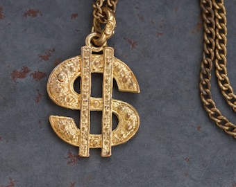 Dollar sign necklace Etsy