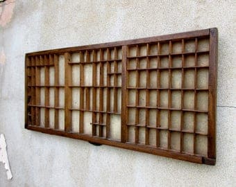 Vintage Wooden Industrial Printers Tray Letterpress Drawer