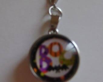Halloween BOO and a Bat Snap Button Zipper Pull // Halloween BOO and a Bat Snap Button Planner Charm