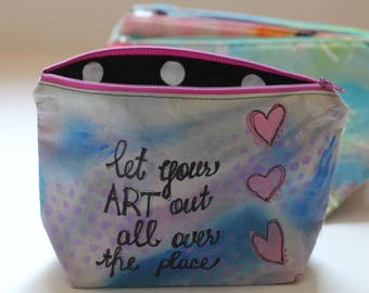 Hand Painted Zipper Pouch. Let Your Art Out.