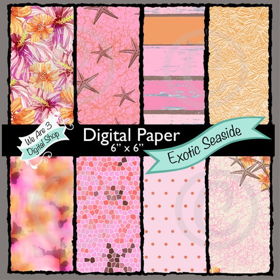 We Are 3 Digital Paper, Exotic Seaside