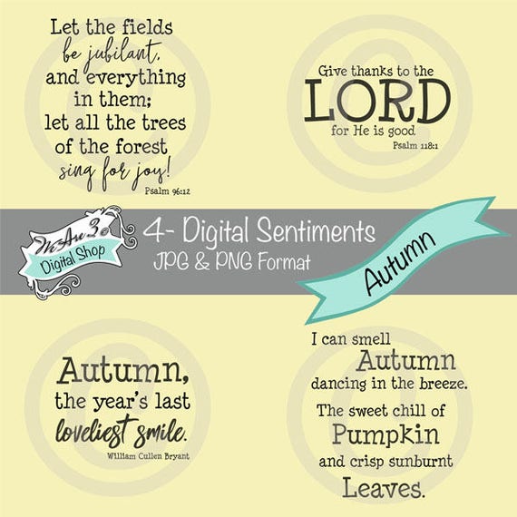 We Are 3 Digital Shop - Autumn Sentiments, Scripture, JPEG, PNG