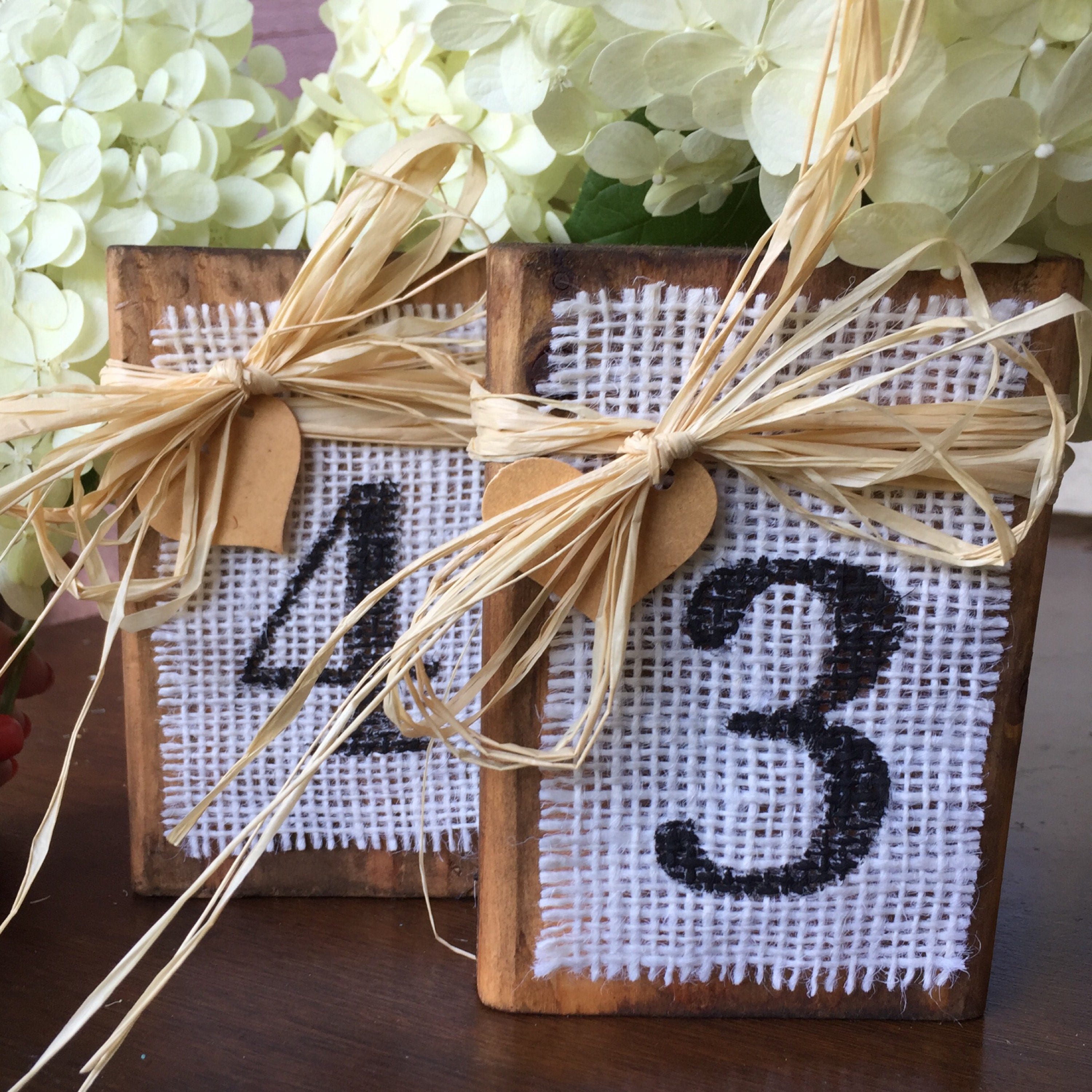 Wood Block Table Numbers