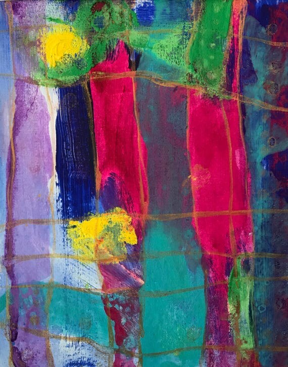 Colour Abstract No.2 Gouache painting on canvas with matt