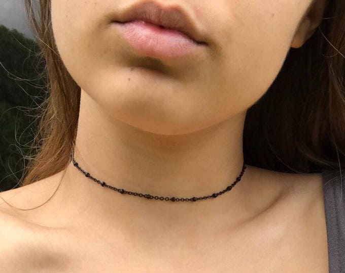 Choker Necklace, black chain choker ,Dainty choker,dainty necklace,black choker, simple chain necklace,women necklace, minimalist choker