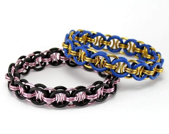 Custom Chainmail Bracelet Moon Chain Rubber Metal Stretch