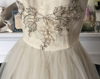 50s Embellished 50s Tulle Party Dress