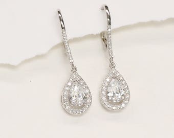 Crystal Wedding Jewelry, Bridal Earrings, Crystal Wedding Earrings, Crystal Bridal Jewelry, Bridesmaid jewelry, Tear Drop Wedding Earrings
