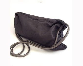 Grey Leather bag- Folded Hobo Leather Bag- Crossbody Bag- Shoulder Bag - Rucksack bag