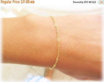 SALE - Thin Gold bracelet - Delicate Gold Bracelet - everyday bracelet - simplistic bracelet - dainty gold bracelet - Layer bracelet