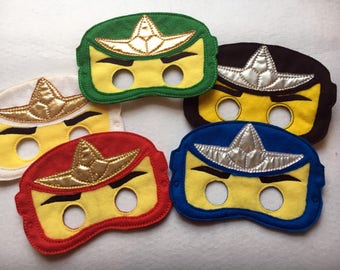 Ninjago inspired Masks, SET of 5 Felt Masks