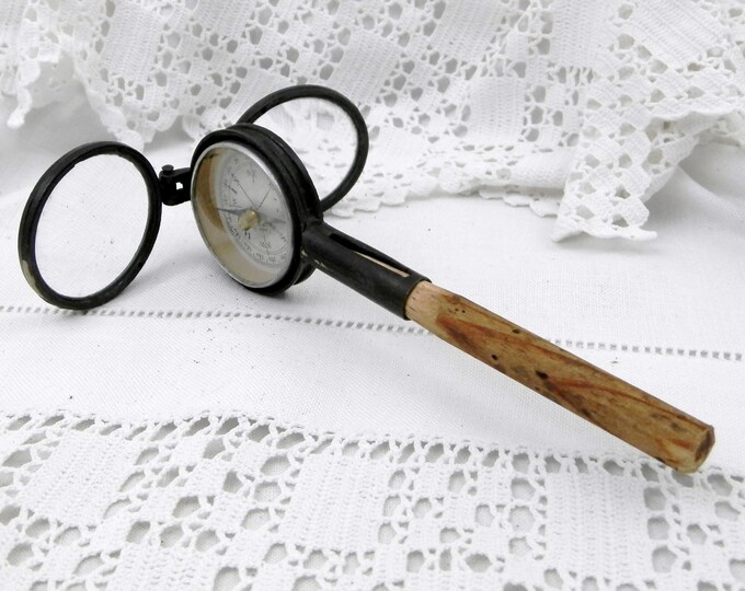 Antique French Compass, Mirror and Opera Glasses "La Parisienne", Curios from France, Flea Market Finds, Country Brocante Decor, Binoculars