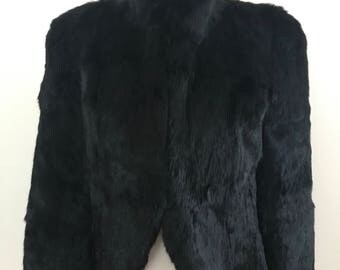 Black fur coat | Etsy