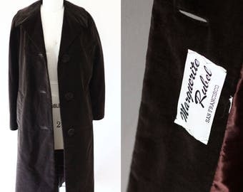 1960s brown velvet swing coat // brown velvet coat // vintage coat