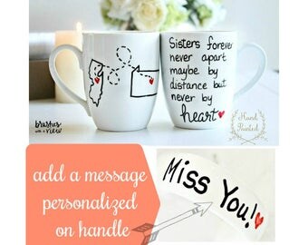Sisters Mug- Sisters Gift - Sister Coffee Mug - Gifts for Sister -Hand Painted Mugs- Sister Birthday Gift - Sister Present