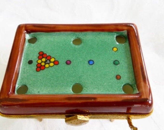 Limoges Box, Snooker Pool Table, Billiard Box, Limoges FRANCE, Collectible Boxes, Vintage Authentic