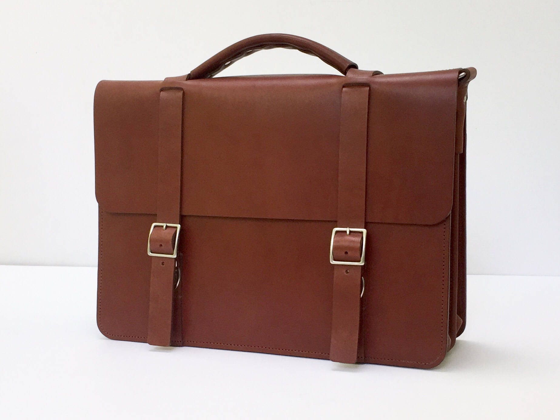Custom 15 Messenger Bag Briefcase Full Grain Leather 1019