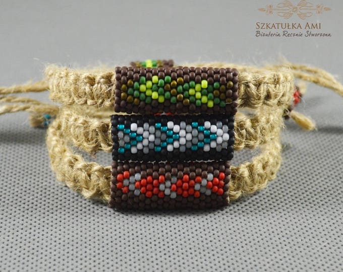 Red hemp bracelet, guys bracelet, men bracelet, natural bracelet, hippie bracelet, men jewelry, macrame bracelet, bead bracelet, beaded