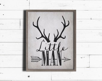 Our Little Man Deer Silhouette PRINTABLE Nursery Art