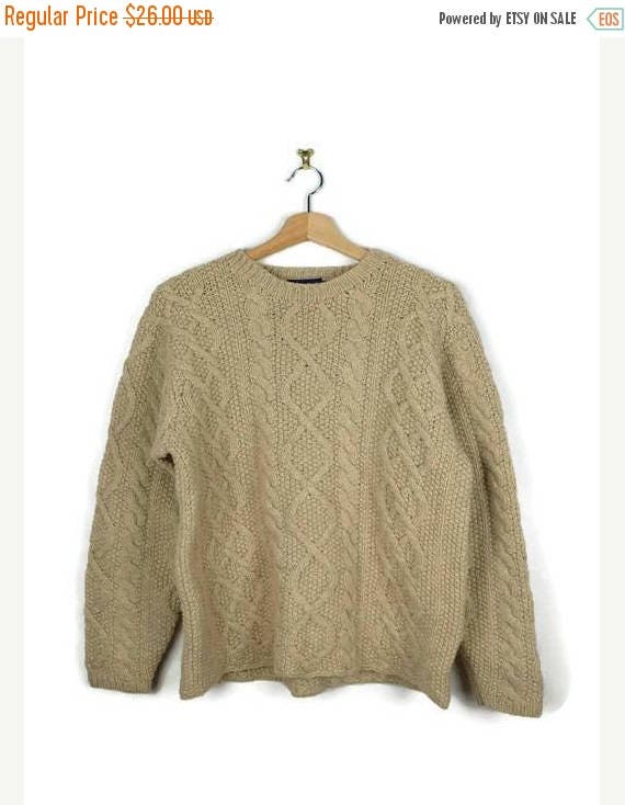 WINTER SALE 20% OFF J Crew Beige Cable Knitted Wool Sweater