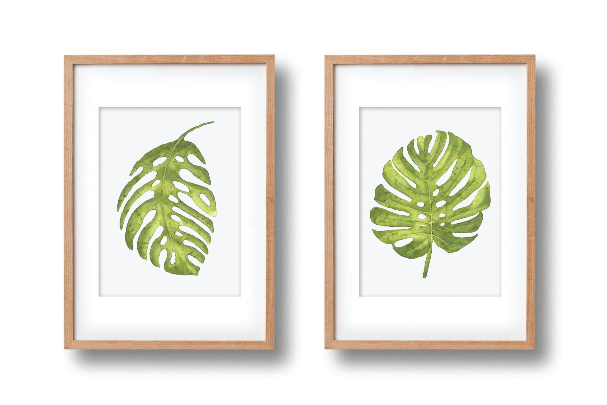 Tropical Leaf Art Two Print Set Botanical PRINTABLE