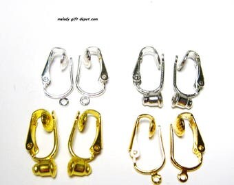 CLIP ON EARRING Converters- Change pierced earrings from Post or Dangle Style Earrings to clip on- 4 pair variety lot