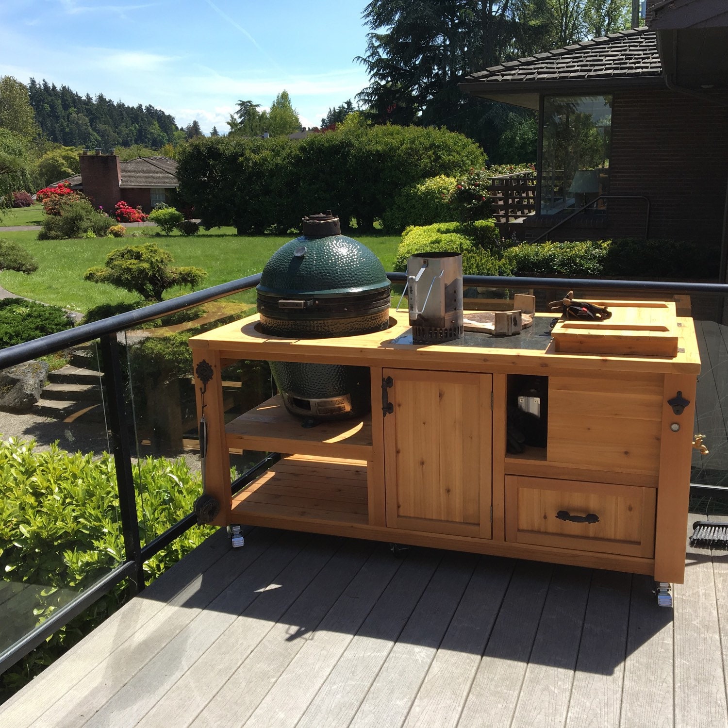 Custom Grill Table or Grill Cart for Big Green Egg Kamado