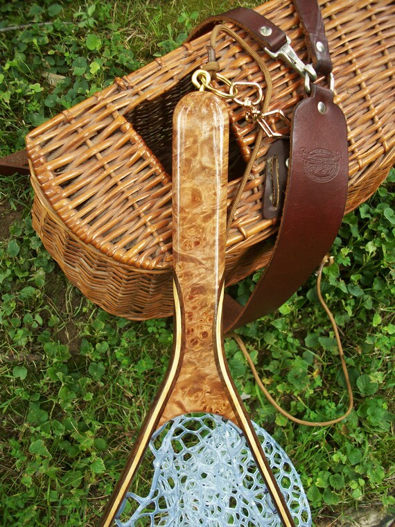 Burlwood/Walnut/Ash handmade Fly Fishing Landing Net with