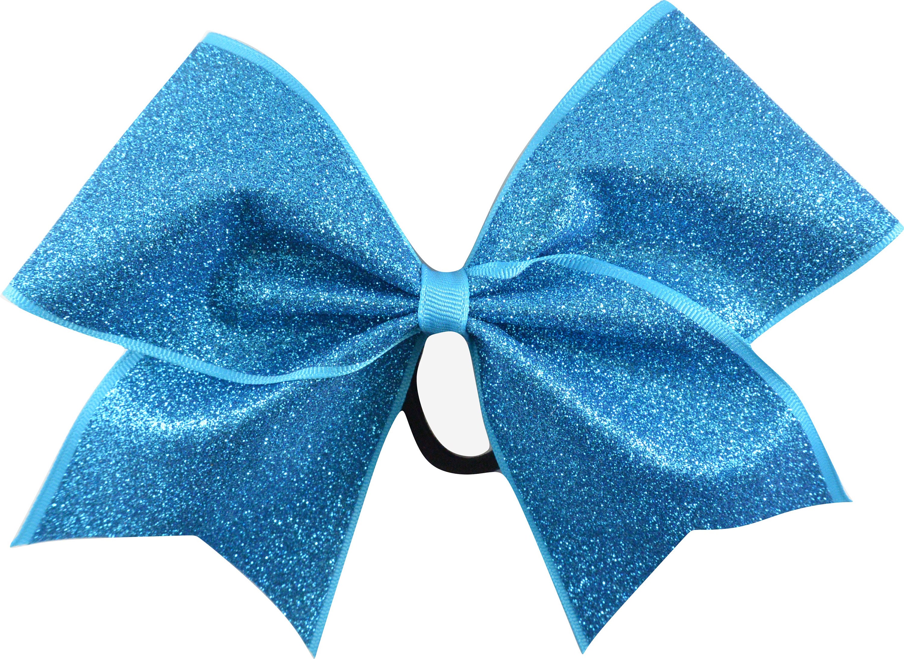 Aqua Blue Glitter Cheer Bow