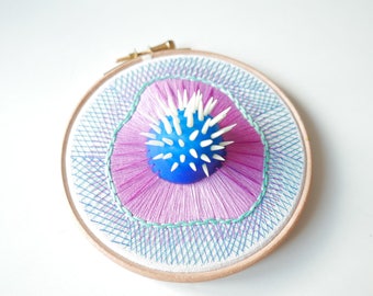 slowly crafted embroidery hoops and wall clocks by Nibyniebo