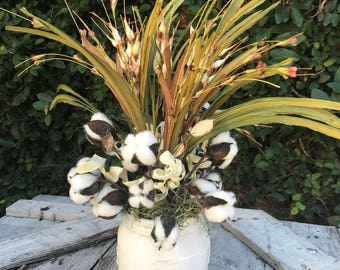 Cotton Floral ArrangmentFixer Upper Style Arrangement FallCotton ArrangemnetMagnolia Cotton Floral ArrangmentFixer Upper Style Arrangement FallCotton ArrangemnetMagnolia