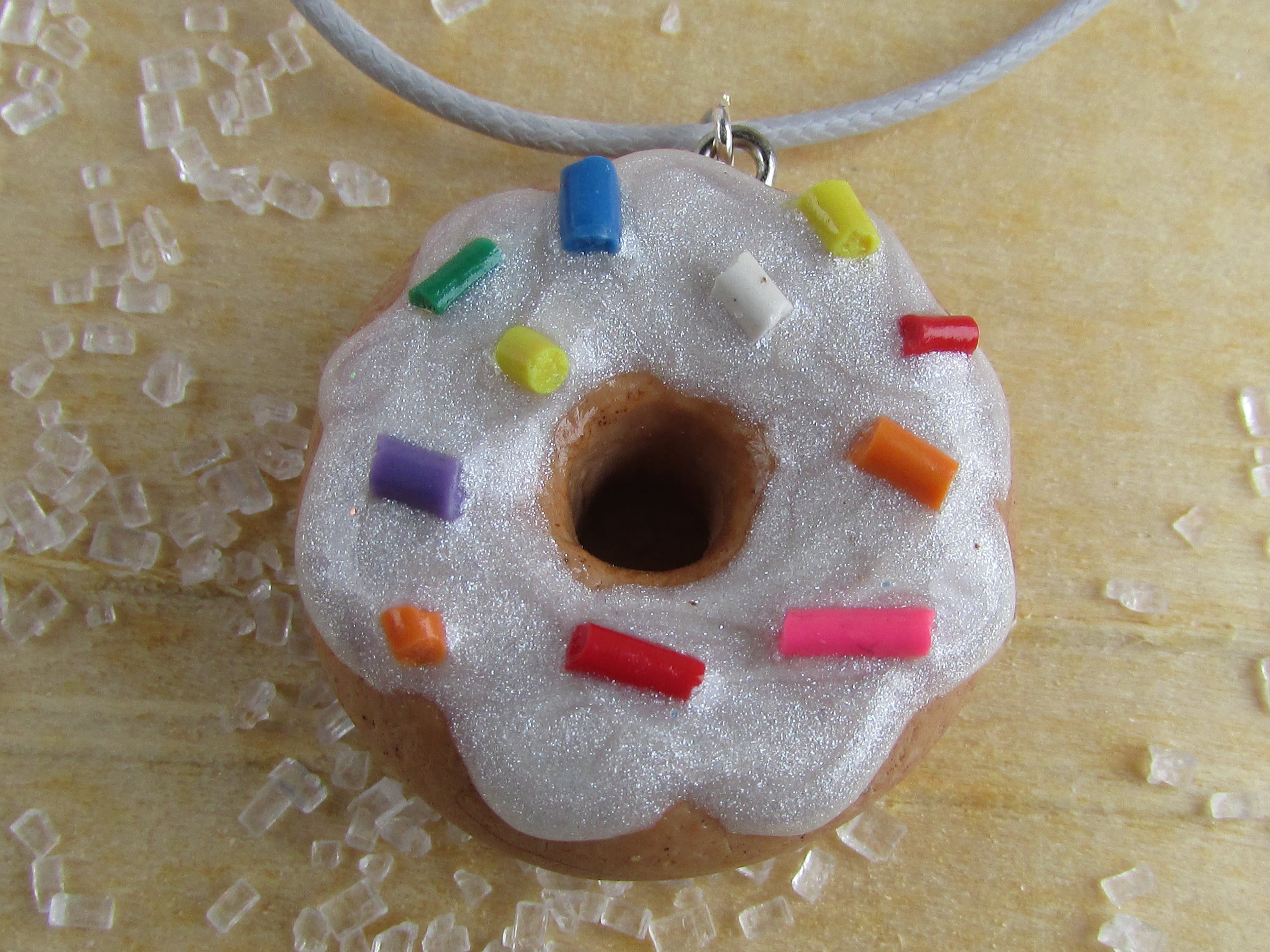 Donut Charm Necklace Donut Necklace Donut Jewelry Donut